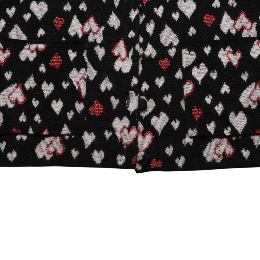極美品 SAINT LAURENT サンローラン SS16 ハート カーディガン エディー期 423198 コットン ハート ブラック ホワイト レッド サイズ M 中古 4a002635