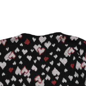 極美品 SAINT LAURENT サンローラン SS16 ハート カーディガン エディー期 423198 コットン ハート ブラック ホワイト レッド サイズ M 中古 4a002635