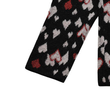 画像をギャラリービューアに読み込む, 極美品 SAINT LAURENT サンローラン SS16 ハート カーディガン エディー期 423198 コットン ハート ブラック ホワイト レッド サイズ M 中古 4a002635