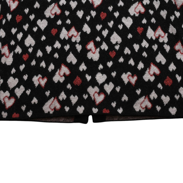 極美品 SAINT LAURENT サンローラン SS16 ハート カーディガン エディー期 423198 コットン ハート ブラック ホワイト レッド サイズ M 中古 4a002635