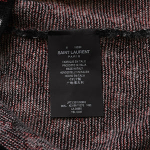 極美品 SAINT LAURENT サンローラン SS16 ハート カーディガン エディー期 423198 コットン ハート ブラック ホワイト レッド サイズ M 中古 4a002635