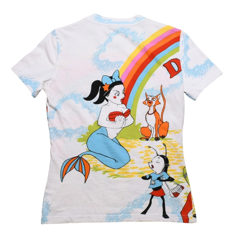 Very Good Condition Christian Dior Short Sleeve T-Shirt 2P12155023 Size 36 White Cartoon Galliano Period Used 4a003166