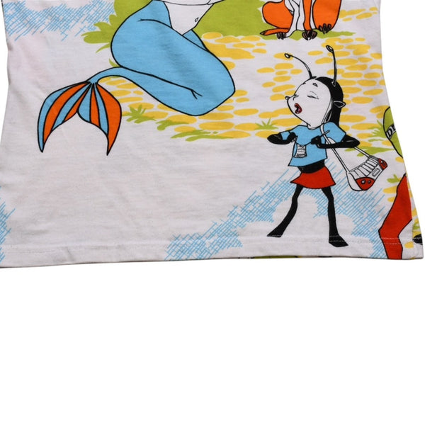 極美品 Christian Dior クリスチャンディオール 半袖Tシャツ 2P12155023 サイズ36 ホワイト カートゥーン ガリアーノ期 中古 4a003166