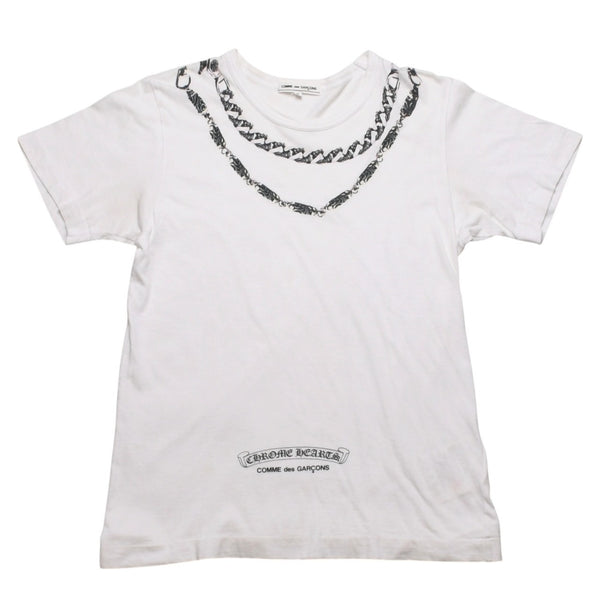 COMME des GARCONS コムデギャルソン × CHROME HEARTS クロムハーツ 半袖Tシャツ OT-T025 サイズ S クリスマス限定 美品 中古 4a003161