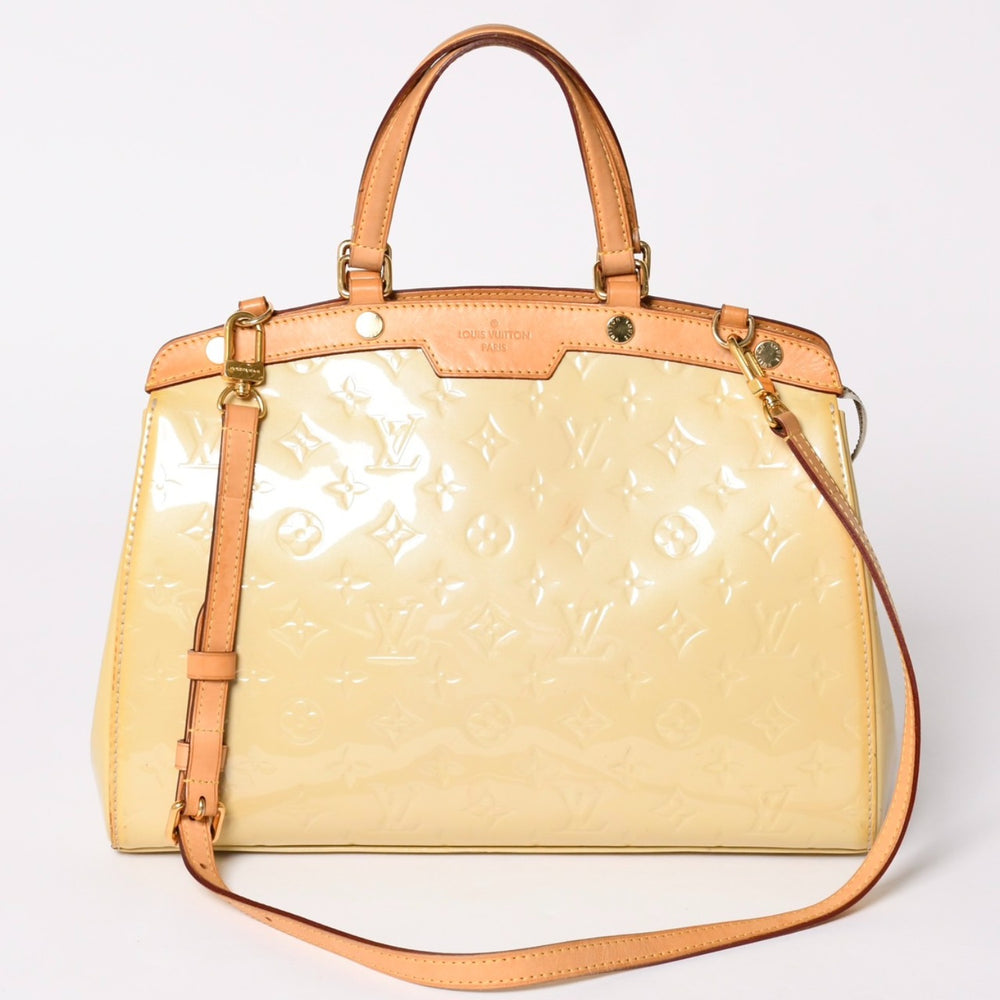 LOUIS VUITTON Blair MM Handbag 2WAY M90180 Monogram Vernis Yellow Brown Good Condition Used 4a002716