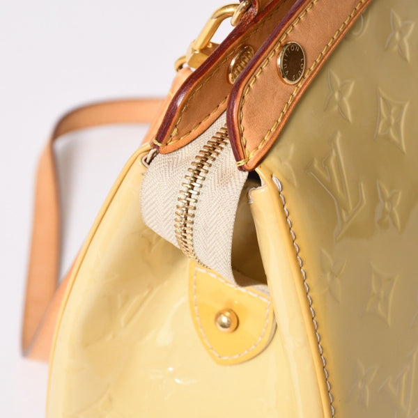 LOUIS VUITTON ルイヴィトン ブレアMM ハンドバッグ 2WAY M90180 モノグラム ヴェルニ イエロー ブラウン 美品 中古 4a002716