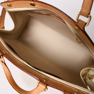 LOUIS VUITTON ルイヴィトン ブレアMM ハンドバッグ 2WAY M90180 モノグラム ヴェルニ イエロー ブラウン 美品 中古 4a002716