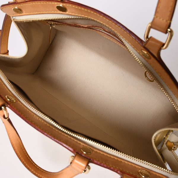 LOUIS VUITTON ルイヴィトン ブレアMM ハンドバッグ 2WAY M90180 モノグラム ヴェルニ イエロー ブラウン 美品 中古 4a002716