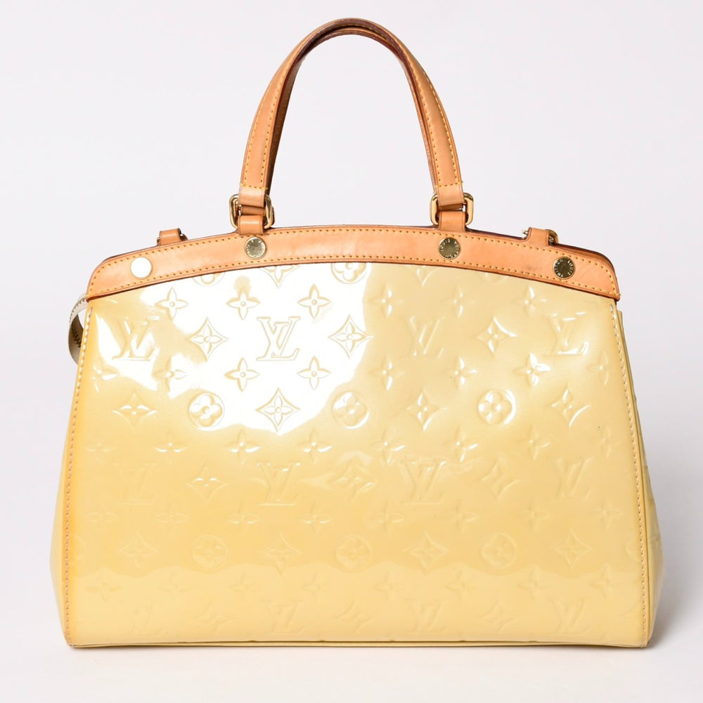 LOUIS VUITTON Blair MM Handbag 2WAY M90180 Monogram Vernis Yellow Brown Good Condition Used 4a002716