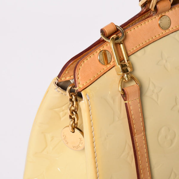LOUIS VUITTON ルイヴィトン ブレアMM ハンドバッグ 2WAY M90180 モノグラム ヴェルニ イエロー ブラウン 美品 中古 4a002716