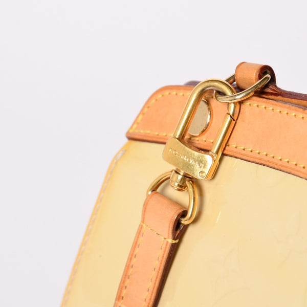 LOUIS VUITTON ルイヴィトン ブレアMM ハンドバッグ 2WAY M90180 モノグラム ヴェルニ イエロー ブラウン 美品 中古 4a002716
