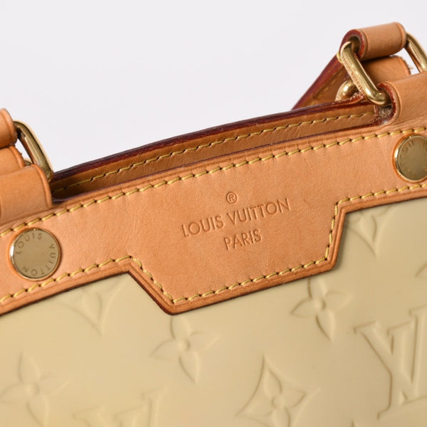 LOUIS VUITTON ルイヴィトン ブレアMM ハンドバッグ 2WAY M90180 モノグラム ヴェルニ イエロー ブラウン 美品 中古 4a002716