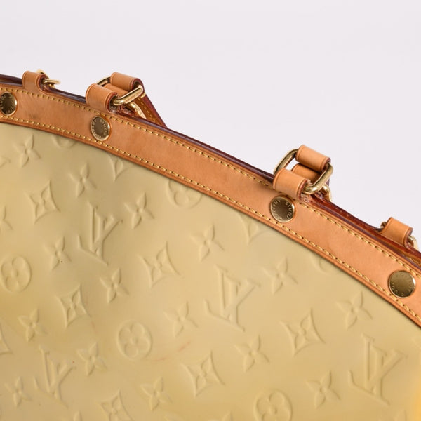 LOUIS VUITTON ルイヴィトン ブレアMM ハンドバッグ 2WAY M90180 モノグラム ヴェルニ イエロー ブラウン 美品 中古 4a002716