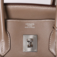 画像をギャラリービューアに読み込む, 極美品 HERMES エルメス BIRKIN バーキン35 エトープ シルバー金具 ヴォースイフト ハンドバッグ □K刻印 中古 4a002718