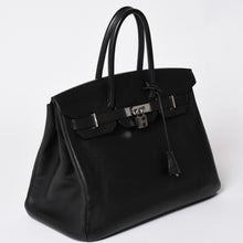 画像をギャラリービューアに読み込む, 極美品 HERMES エルメス BIRKIN バーキン35 ブラック ゴールド金具 ヴォーエプソン ハンドバッグ □M刻印 中古 4a002717