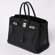 画像をギャラリービューアに読み込む, 極美品 HERMES エルメス BIRKIN バーキン35 ブラック ゴールド金具 ヴォーエプソン ハンドバッグ □M刻印 中古 4a002717