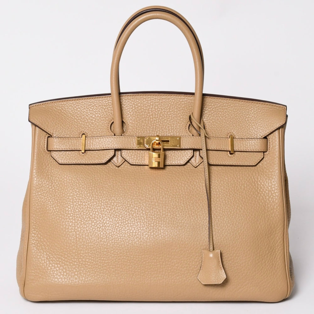 極美品 HERMES エルメス BIRKIN バーキン35 ベージュ ゴールド金具 トリヨンクレマンス ハンドバッグ ◻︎L刻印 中古 4a002719