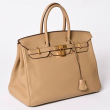 画像をギャラリービューアに読み込む, 極美品 HERMES エルメス BIRKIN バーキン35 ベージュ ゴールド金具 トリヨンクレマンス ハンドバッグ ◻︎L刻印 中古 4a002719