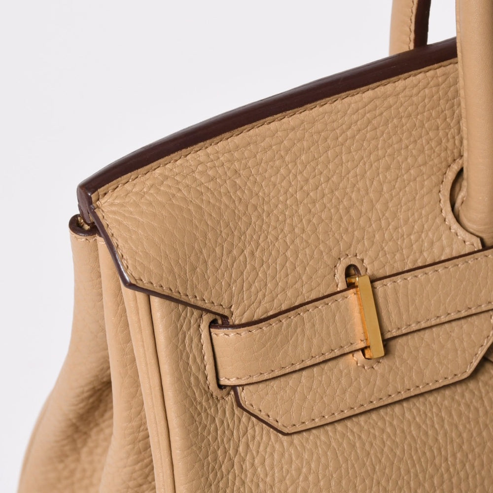 極美品 HERMES エルメス BIRKIN バーキン35 ベージュ ゴールド金具 トリヨンクレマンス ハンドバッグ ◻︎L刻印 中古 4a002719