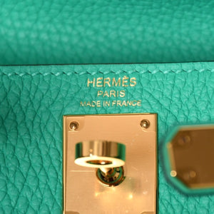 Unused Hermes Kelly Ad PM Togo Mint Gold Hardware Z Engraved Rucksack Bag 4a002720