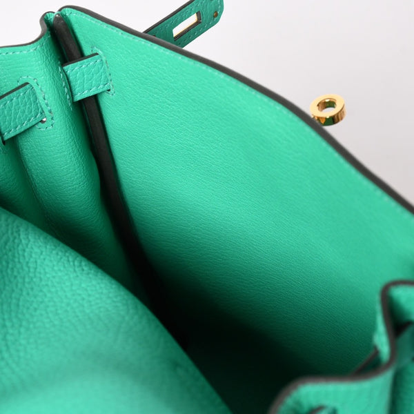 Unused Hermes Kelly Ad PM Togo Mint Gold Hardware Z Engraved Rucksack Bag 4a002720