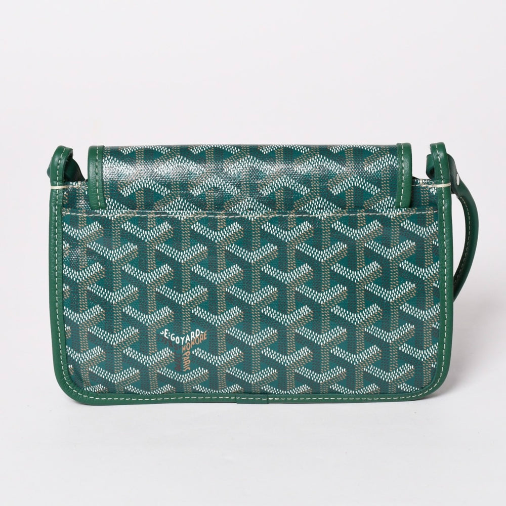 新品同様 GOYARD ゴヤール プリュメ ポーチウォレット ショルダーバッグ PLUMETPMLTY09CL09P レザー グリーン シルバー金具 中古 4a002750