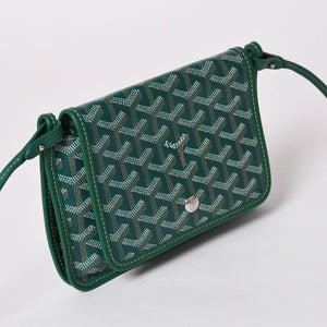 Like new GOYARD Plumé Pouch Wallet Shoulder Bag PLUMETPMLTY09CL09P Leather Green Silver Hardware Used 4a002750