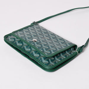 Like new GOYARD Plumé Pouch Wallet Shoulder Bag PLUMETPMLTY09CL09P Leather Green Silver Hardware Used 4a002750