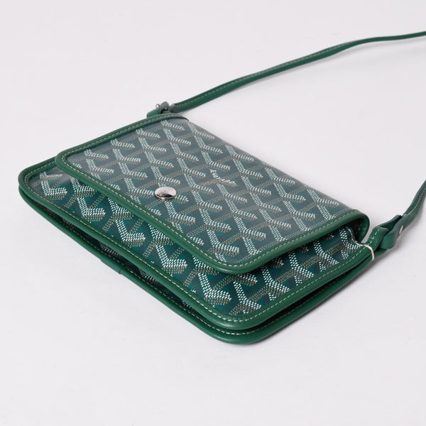 Like new GOYARD Plumé Pouch Wallet Shoulder Bag PLUMETPMLTY09CL09P Leather Green Silver Hardware Used 4a002750