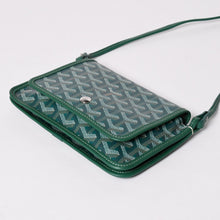 画像をギャラリービューアに読み込む, 新品同様 GOYARD ゴヤール プリュメ ポーチウォレット ショルダーバッグ PLUMETPMLTY09CL09P レザー グリーン シルバー金具 中古 4a002750
