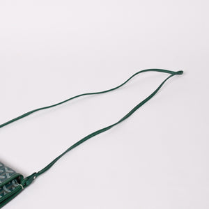 Like new GOYARD Plumé Pouch Wallet Shoulder Bag PLUMETPMLTY09CL09P Leather Green Silver Hardware Used 4a002750