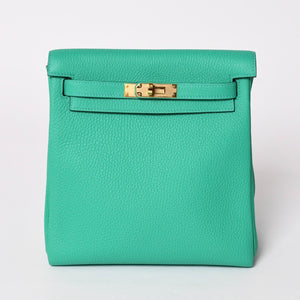 Unused Hermes Kelly Ad PM Togo Mint Gold Hardware Z Engraved Rucksack Bag 4a002720