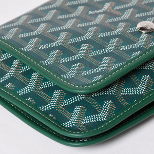 Like new GOYARD Plumé Pouch Wallet Shoulder Bag PLUMETPMLTY09CL09P Leather Green Silver Hardware Used 4a002750