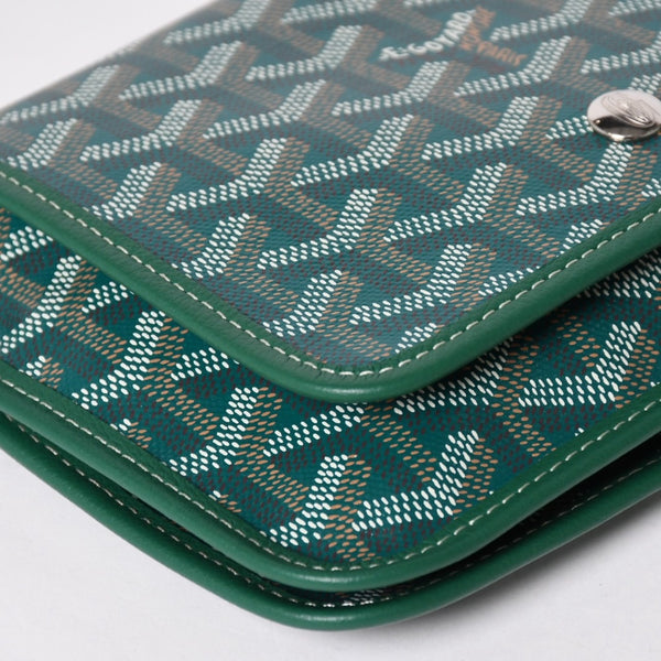 Like new GOYARD Plumé Pouch Wallet Shoulder Bag PLUMETPMLTY09CL09P Leather Green Silver Hardware Used 4a002750
