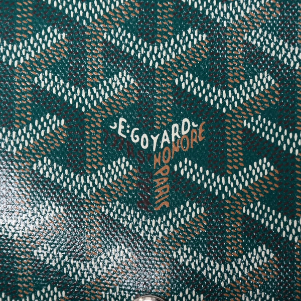 Like new GOYARD Plumé Pouch Wallet Shoulder Bag PLUMETPMLTY09CL09P Leather Green Silver Hardware Used 4a002750