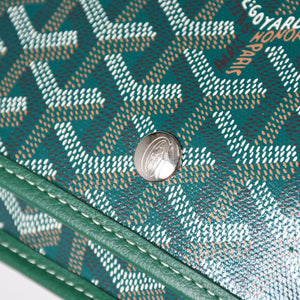 Like new GOYARD Plumé Pouch Wallet Shoulder Bag PLUMETPMLTY09CL09P Leather Green Silver Hardware Used 4a002750