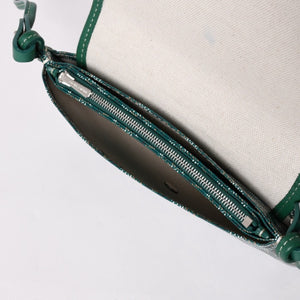 Like new GOYARD Plumé Pouch Wallet Shoulder Bag PLUMETPMLTY09CL09P Leather Green Silver Hardware Used 4a002750