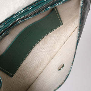 Like new GOYARD Plumé Pouch Wallet Shoulder Bag PLUMETPMLTY09CL09P Leather Green Silver Hardware Used 4a002750