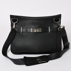 Very Good Condition HERMES Shoulder Bag Gypsière 28 X Silver Hardware Black Taurillon Clemence Used 4a003049