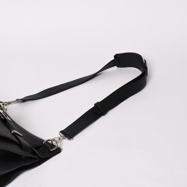 Very Good Condition HERMES Shoulder Bag Gypsière 28 X Silver Hardware Black Taurillon Clemence Used 4a003049