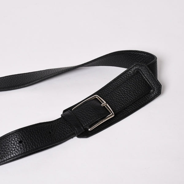 Very Good Condition HERMES Shoulder Bag Gypsière 28 X Silver Hardware Black Taurillon Clemence Used 4a003049