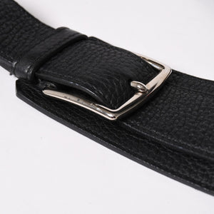 Very Good Condition HERMES Shoulder Bag Gypsière 28 X Silver Hardware Black Taurillon Clemence Used 4a003049
