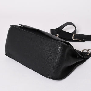 Very Good Condition HERMES Shoulder Bag Gypsière 28 X Silver Hardware Black Taurillon Clemence Used 4a003049