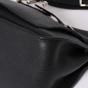 Very Good Condition HERMES Shoulder Bag Gypsière 28 X Silver Hardware Black Taurillon Clemence Used 4a003049