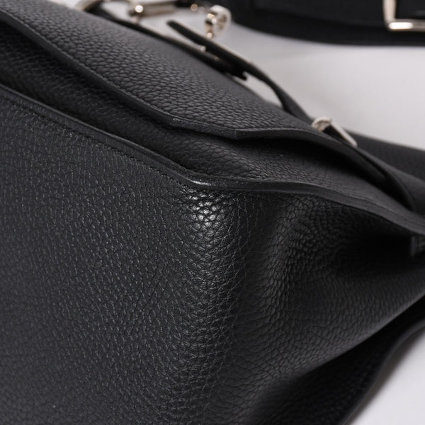 Very Good Condition HERMES Shoulder Bag Gypsière 28 X Silver Hardware Black Taurillon Clemence Used 4a003049