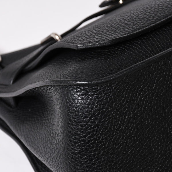 Very Good Condition HERMES Shoulder Bag Gypsière 28 X Silver Hardware Black Taurillon Clemence Used 4a003049