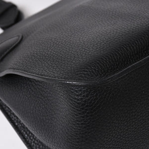 Very Good Condition HERMES Shoulder Bag Gypsière 28 X Silver Hardware Black Taurillon Clemence Used 4a003049