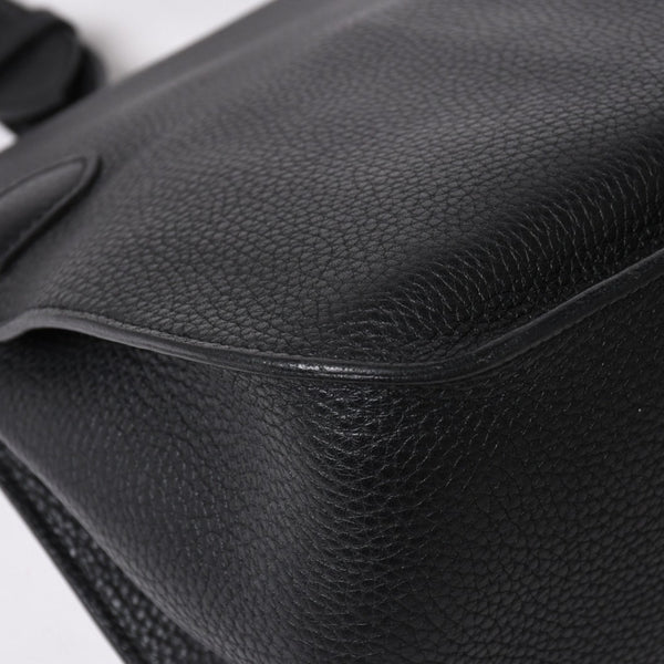 Very Good Condition HERMES Shoulder Bag Gypsière 28 X Silver Hardware Black Taurillon Clemence Used 4a003049
