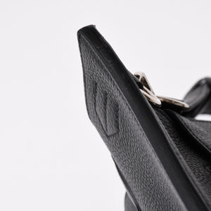 Very Good Condition HERMES Shoulder Bag Gypsière 28 X Silver Hardware Black Taurillon Clemence Used 4a003049
