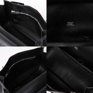 Very Good Condition HERMES Shoulder Bag Gypsière 28 X Silver Hardware Black Taurillon Clemence Used 4a003049